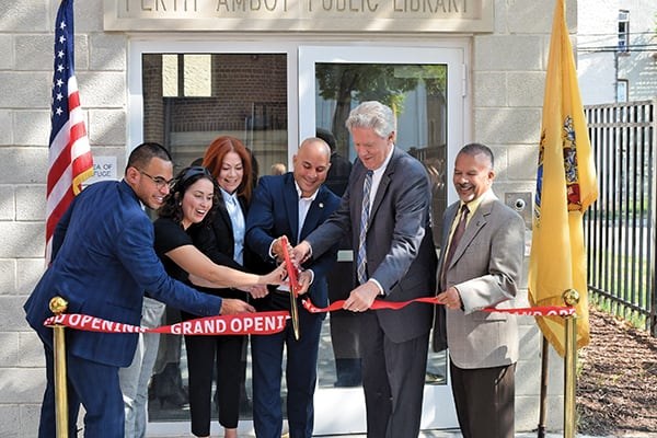 Ribbon cutting at the Perth Amboy Free Public Library