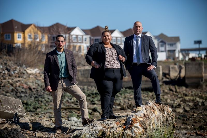 Municipal team at a waterfront infrastructure site